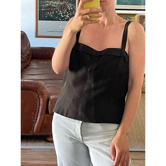 Y2K Black Silk Spaghetti Strap Shell Size X Large - Picture 2 of 6